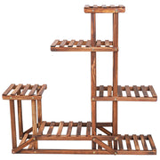 6-Tier Rustic Wooden Step Plant Stand V767-7KHJ03-A