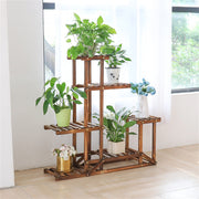 6-Tier Rustic Wooden Step Plant Stand V767-7KHJ03-A