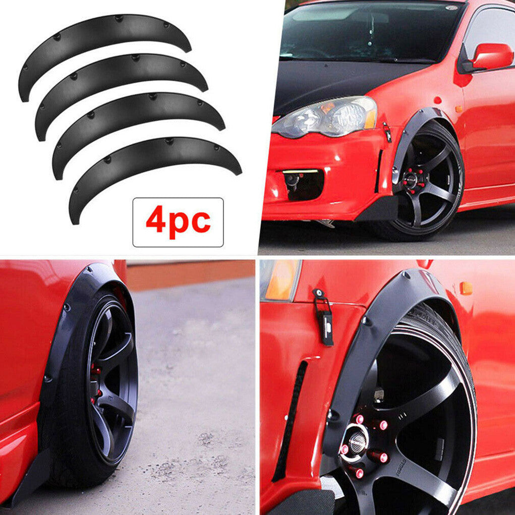 4 Pcs Universal Car Fender Flares Flexible Durable Body Wheel Extra Wide Arches V767-8CDNB01