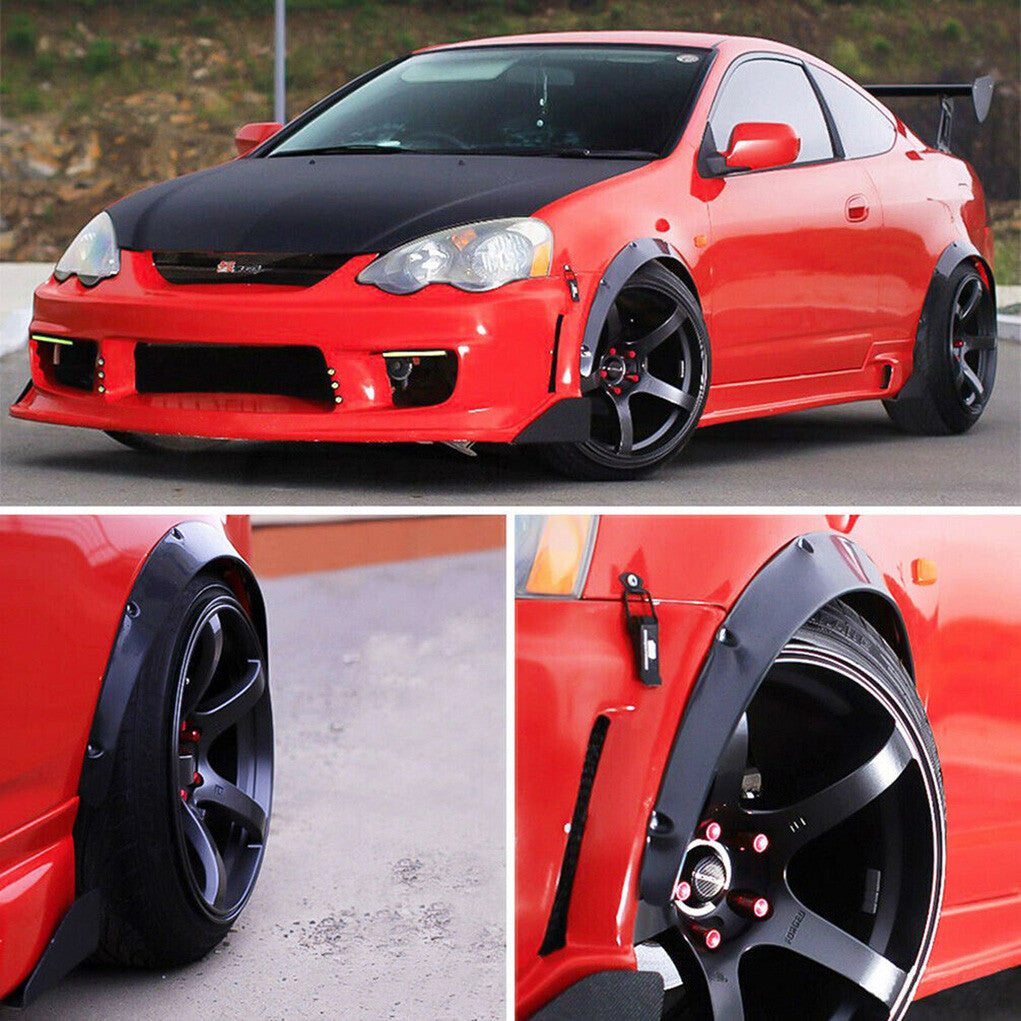 4 Pcs Universal Car Fender Flares Flexible Durable Body Wheel Extra Wide Arches V767-8CDNB01