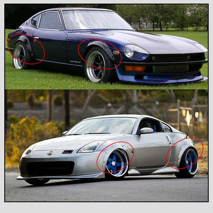 4 Pcs Universal Car Fender Flares Flexible Durable Body Wheel Extra Wide Arches V767-8CDNB01