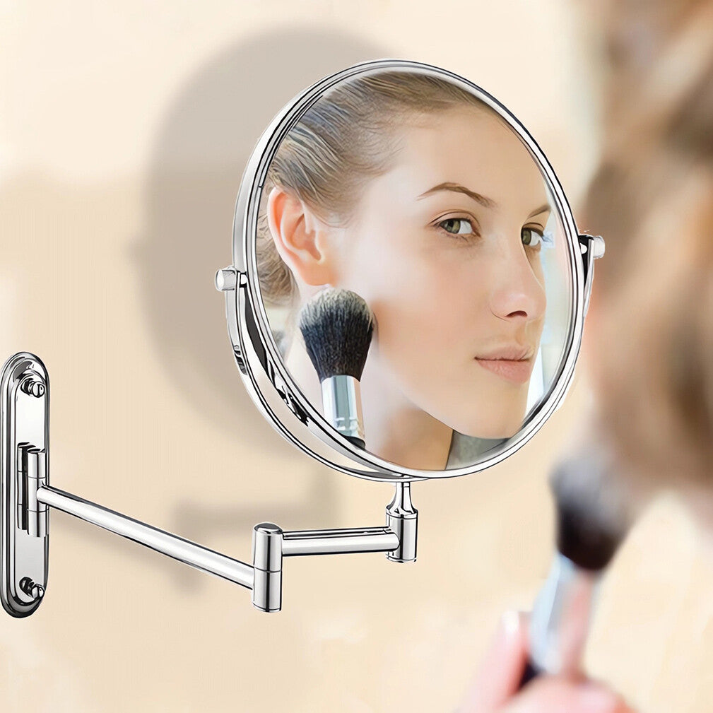 Bath Mirror 5X Magnification Wall Mounted Adjustable Makeup Mirror Arm Extend V767-8LJJ03-NLG