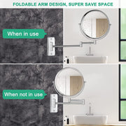 Bath Mirror 5X Magnification Wall Mounted Adjustable Makeup Mirror Arm Extend V767-8LJJ03-NLG