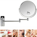 Extendable Wall-Mounted Makeup Mirror with 10x Magnification, Double-Sided V767-9LJJ03
