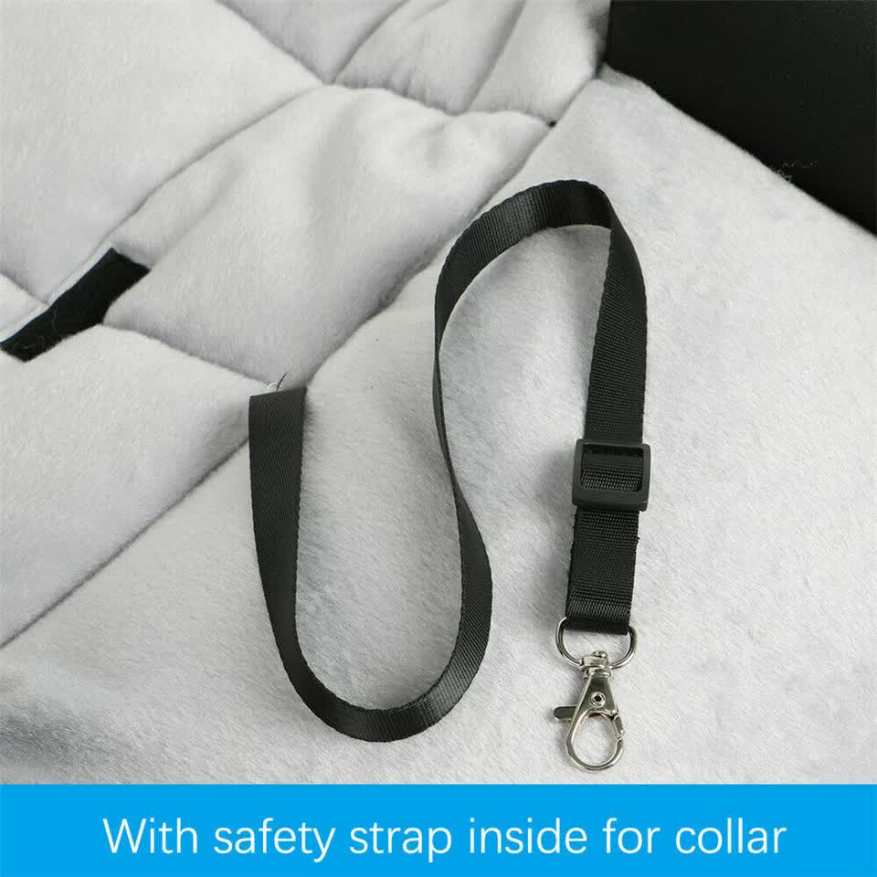 Medium Sized Waterproof Dog Car Seat Bed with Safety Belt V767-9LPET01-M-GJ-B