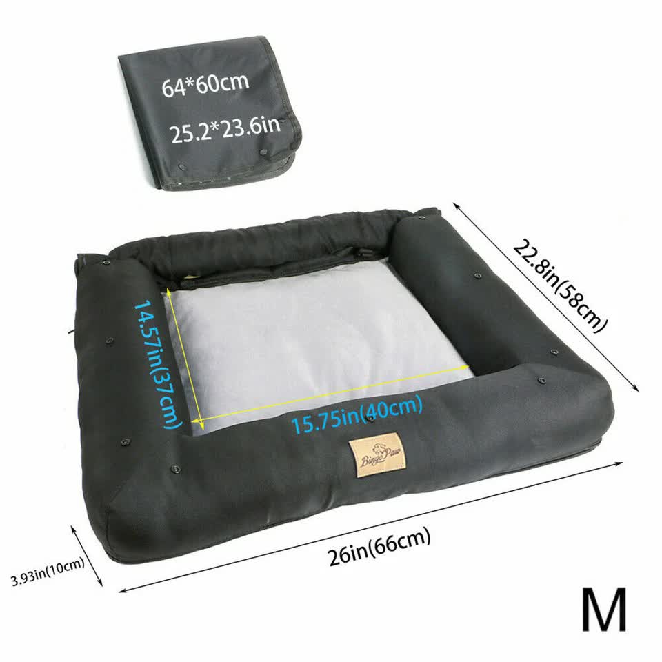 Medium Sized Waterproof Dog Car Seat Bed with Safety Belt V767-9LPET01-M-GJ-B