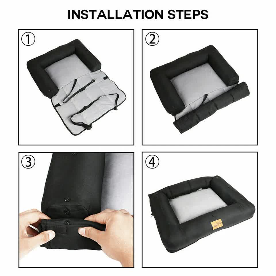 Small Waterproof Dog Car Seat Bed with Safety Belt V767-9LPET01-S-GJ-B