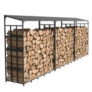 Heavy Duty Firewood Log Rack Large Storage Holder Shed Rack Outdoor Garden Yard V767-CHJ-Z83-V1