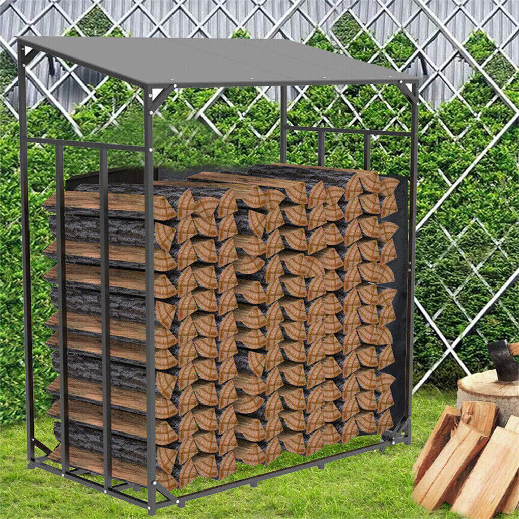 Heavy Duty Firewood Log Rack Large Storage Holder Shed Rack Outdoor Garden Yard V767-CHJ-Z83-V1