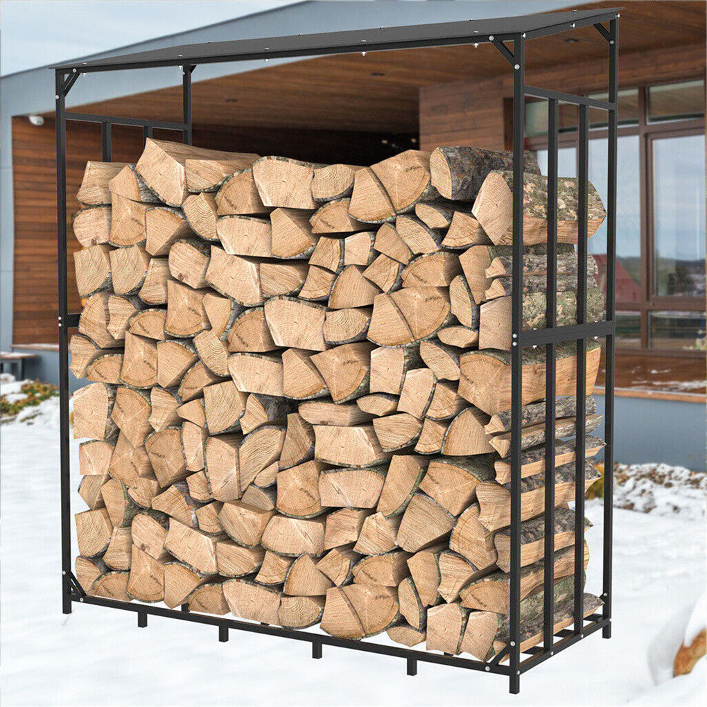 Heavy Duty Firewood Log Rack Large Storage Holder Shed Rack Outdoor Garden Yard V767-CHJ-Z83-V1