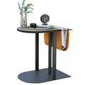 Luxury C Shaped End Table Small Accent Table Faux Leather Top With Storage Bag V767-CJ-X119