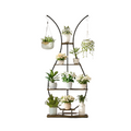 180Cm Tall Plant Stand Indoor Vase-Shape Metal Plant Shelf With Hanging Hooks V767-HJ-XZ1616