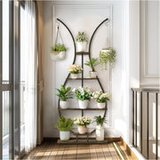 180Cm Tall Plant Stand Indoor Vase-Shape Metal Plant Shelf With Hanging Hooks V767-HJ-XZ1616