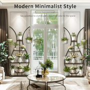 180Cm Tall Plant Stand Indoor Vase-Shape Metal Plant Shelf With Hanging Hooks V767-HJ-XZ1616