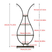 180Cm Tall Plant Stand Indoor Vase-Shape Metal Plant Shelf With Hanging Hooks V767-HJ-XZ1616