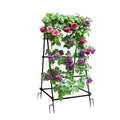 FIN Metal Garden Trellis Arch Climbing Plants Grow Support Frame with Ground Spikes V767-HJ-XZ1638