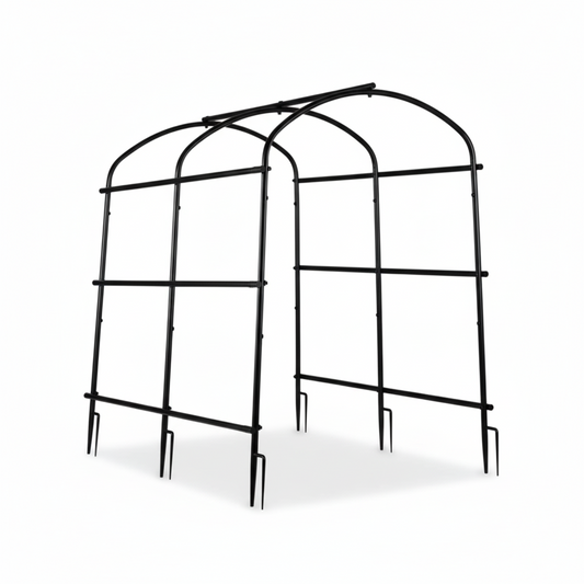 P&P Black & Green U-Frame Metal Garden Trellis with Nylon Netting Heavy Duty Plant Support V767-HJ-XZ1641