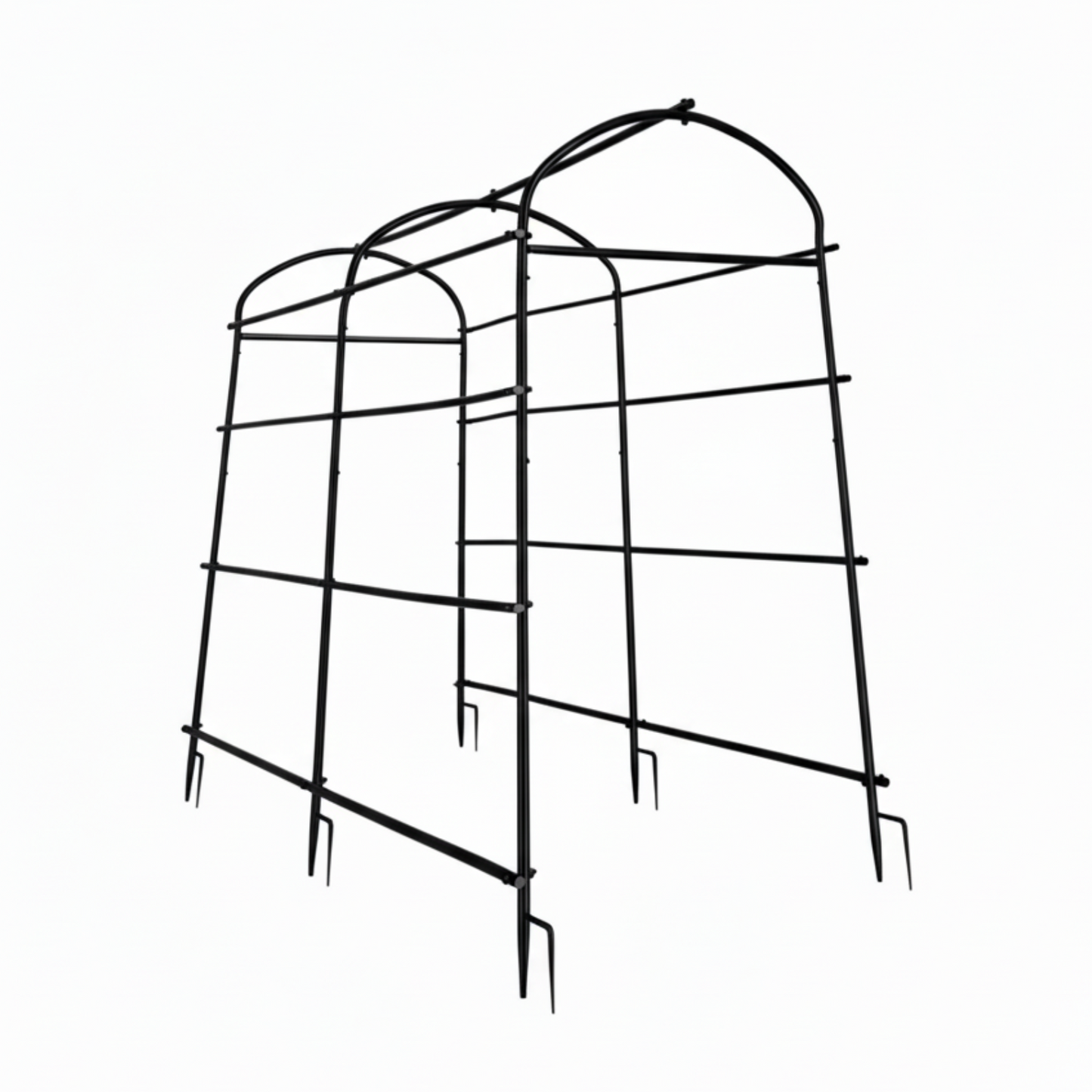 P&P Black & Green U-Frame Metal Garden Trellis with Nylon Netting Heavy Duty Plant Support Size XL V767-HJ-XZ1642