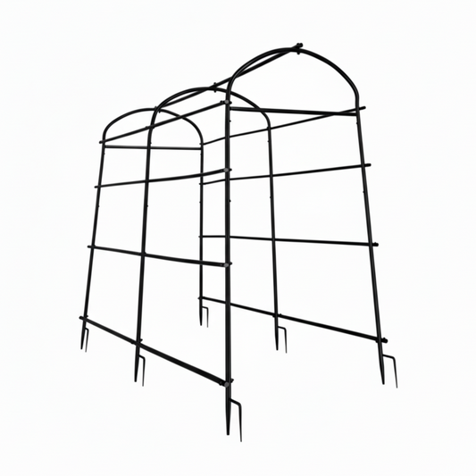 P&P Black & Green U-Frame Metal Garden Trellis with Nylon Netting Heavy Duty Plant Support Size XL V767-HJ-XZ1642