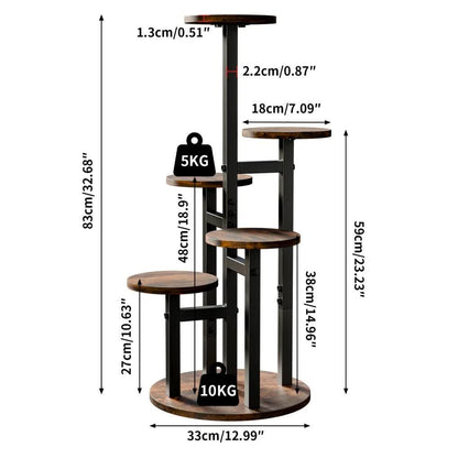 Multi-Tier Flower Plant Stand Industrial Metal Garden Flower Pots Rack AU V767-HJ-XZ1911