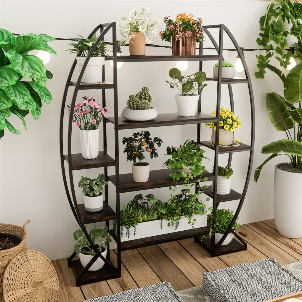 8 Tier Jumbo Plant Stand Vase Shape Flower Bonsai Pot Display Rack Indoor Outdoor V767-HJ-ZM1376