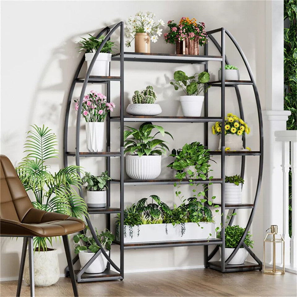 8 Tier Jumbo Plant Stand Vase Shape Flower Bonsai Pot Display Rack Indoor Outdoor V767-HJ-ZM1376