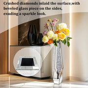 P&P Silver Sparkling Diamond Floor Vase with Glass Inlay for Modern Living Room Decoration V767-HP-XZ1779