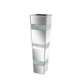 P&P Silver Crushed Diamond Flower Vase with Mirrored Glass for Elegant Home Decoration V767-HP-XZ1812