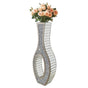 30-Inch Tall Double Sided Crushed Diamond Floor Vase Large Mirrored Silver Crystal Decor V767-HP-ZZ1872