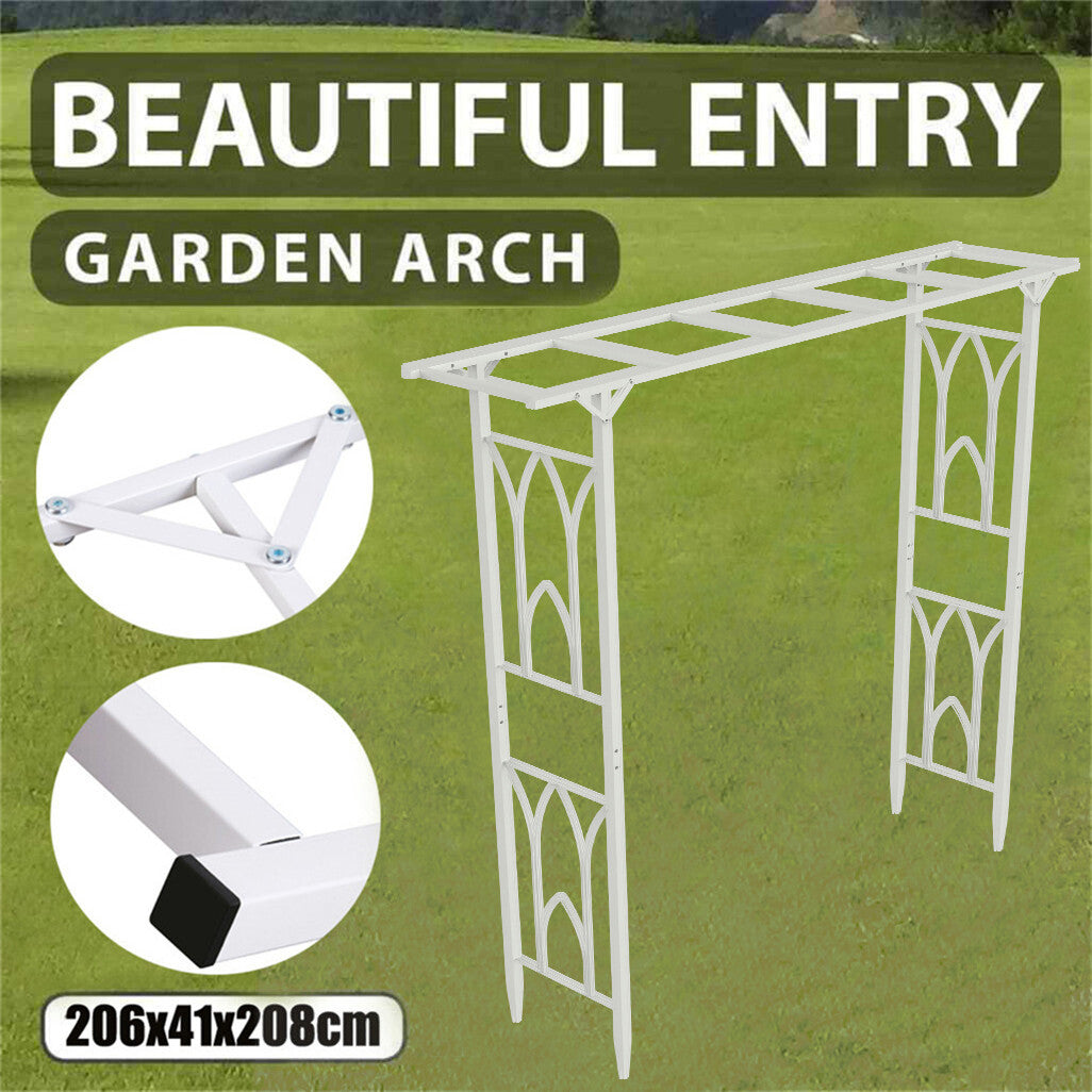 Decorative Metal Garden Trellis Arch Durable Steel Tubing Wedding Party Archway V767-HQ-XJ114-G1