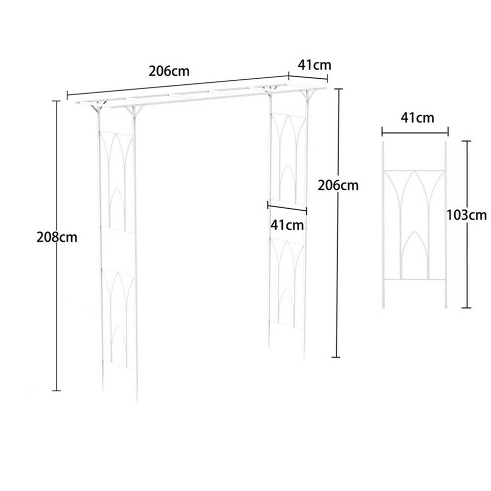 Decorative Metal Garden Trellis Arch Durable Steel Tubing Wedding Party Archway V767-HQ-XJ114-G1