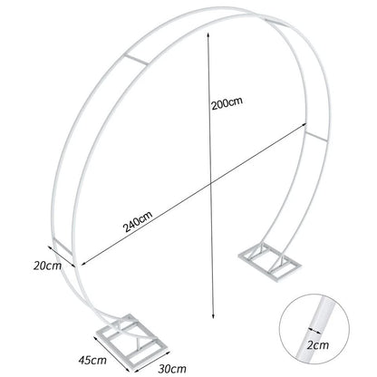 P&P Round Arch Backdrop Stand for Wedding Party Metal Pipe Frame Archway Decoration Indoor Outdoor Double V767-HQ-XJ118-L-G2
