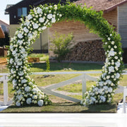 Round Arch Backdrop Stand for Wedding Party Metal Pipe Frame Archway Decoration Indoor Outdoor Double Rails V767-HQ-XJ118-M-G2
