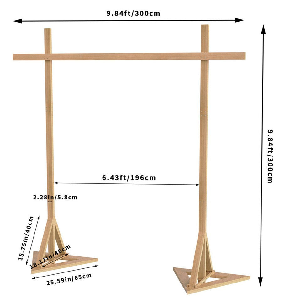 Heavy Duty Square Wedding Arch Wooden Backdrop Stand Balloon Floral Arch Frame V767-HQ-XJ122-V2