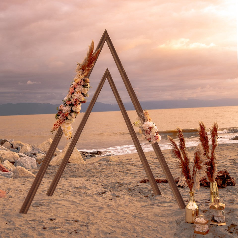 Set of 2 Nesting Wood Wedding Arch Huge Decorative Garden Wedding Backdrop Stand V767-HQ-XJ134