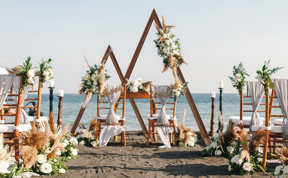 Set of 2 Nesting Wood Wedding Arch Huge Decorative Garden Wedding Backdrop Stand V767-HQ-XJ134