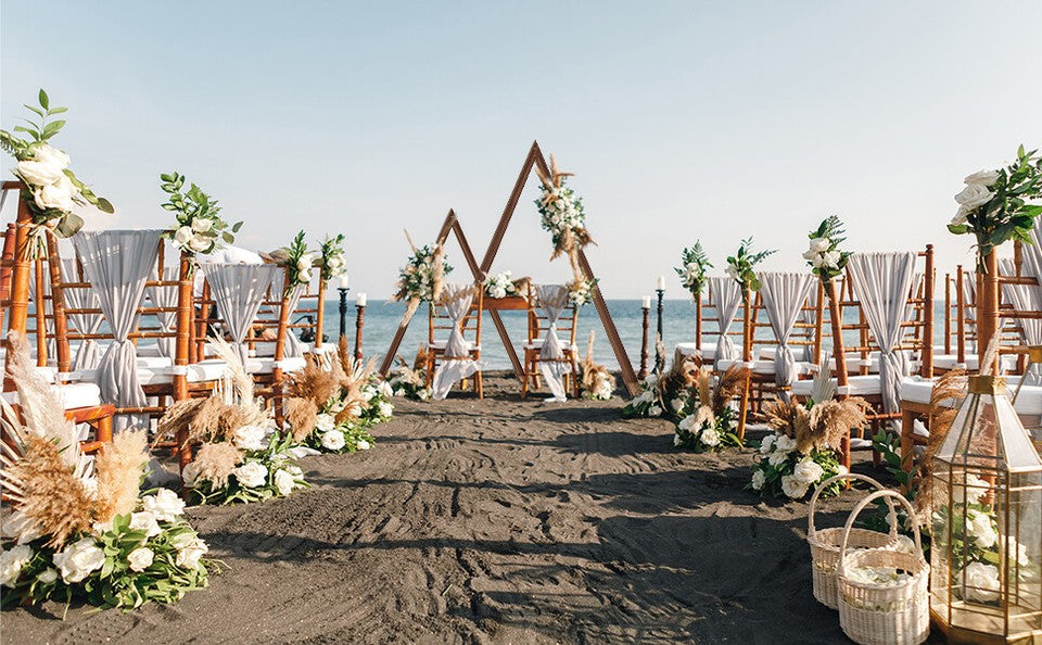 Set of 2 Nesting Wood Wedding Arch Huge Decorative Garden Wedding Backdrop Stand V767-HQ-XJ134