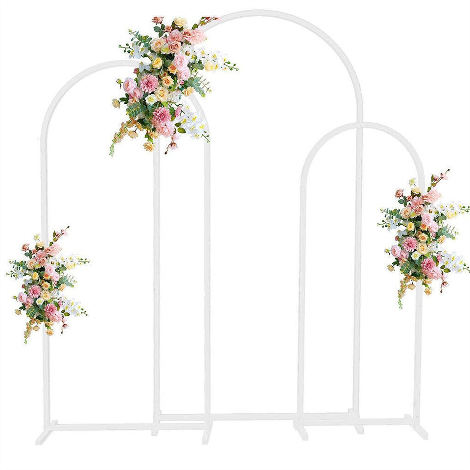 Fin Set Of 3 Wedding Arch Balloon Frame Metal Arch Backdrop Stand Birthday Party V767-HQ-XJ1348-V1