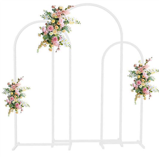 Fin Set Of 3 Wedding Arch Balloon Frame Metal Arch Backdrop Stand Birthday Party V767-HQ-XJ1348-V1