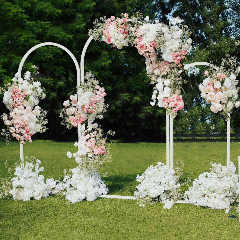 Fin Set Of 3 Wedding Arch Balloon Frame Metal Arch Backdrop Stand Birthday Party V767-HQ-XJ1348-V1