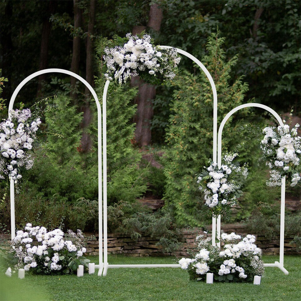 Fin Set Of 3 Wedding Arch Balloon Frame Metal Arch Backdrop Stand Birthday Party V767-HQ-XJ1348-V1