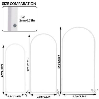 Fin Set Of 3 Wedding Arch Balloon Frame Metal Arch Backdrop Stand Birthday Party V767-HQ-XJ1348-V1