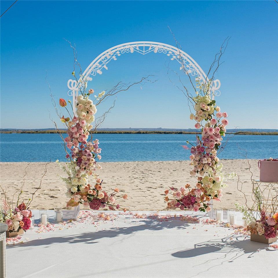 Fin Xl Decorative Double Rails Iron Arbor Garden Archway Trellis Metal Wedding Arch V767-HQ-XJ141-G2