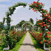 Fin Xl Decorative Double Rails Iron Arbor Garden Archway Trellis Metal Wedding Arch V767-HQ-XJ141-G2