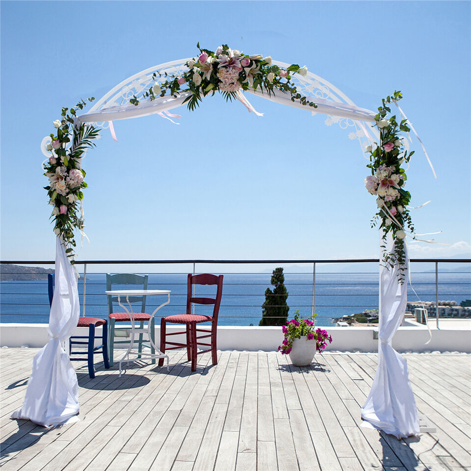 Fin Xl Decorative Double Rails Iron Arbor Garden Archway Trellis Metal Wedding Arch V767-HQ-XJ141-G2