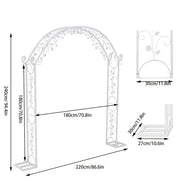 Fin Xl Decorative Double Rails Iron Arbor Garden Archway Trellis Metal Wedding Arch V767-HQ-XJ141-G2