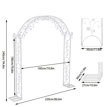 Fin Xl Decorative Double Rails Iron Arbor Garden Archway Trellis Metal Wedding Arch V767-HQ-XJ141-G2