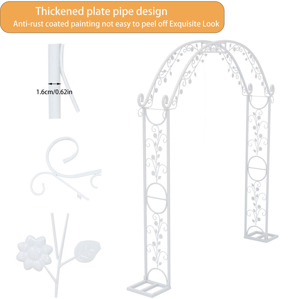 Fin Xl Decorative Double Rails Iron Arbor Garden Archway Trellis Metal Wedding Arch V767-HQ-XJ141-G2