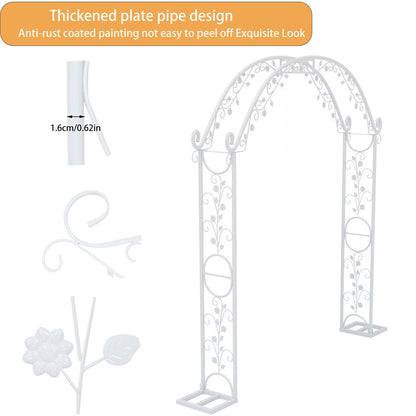 Fin Xl Decorative Double Rails Iron Arbor Garden Archway Trellis Metal Wedding Arch V767-HQ-XJ141-G2