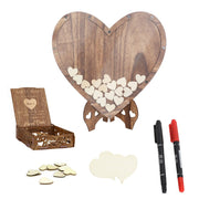 Wedding Guest Book Alternative with Stand+Storage Box+88PCS Wooden Hearts+Pens V767-HQ-XZ136-G1